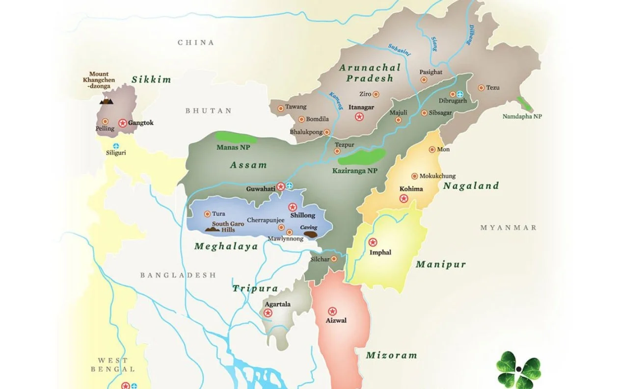 Map of North-East India and surrounding strategic region