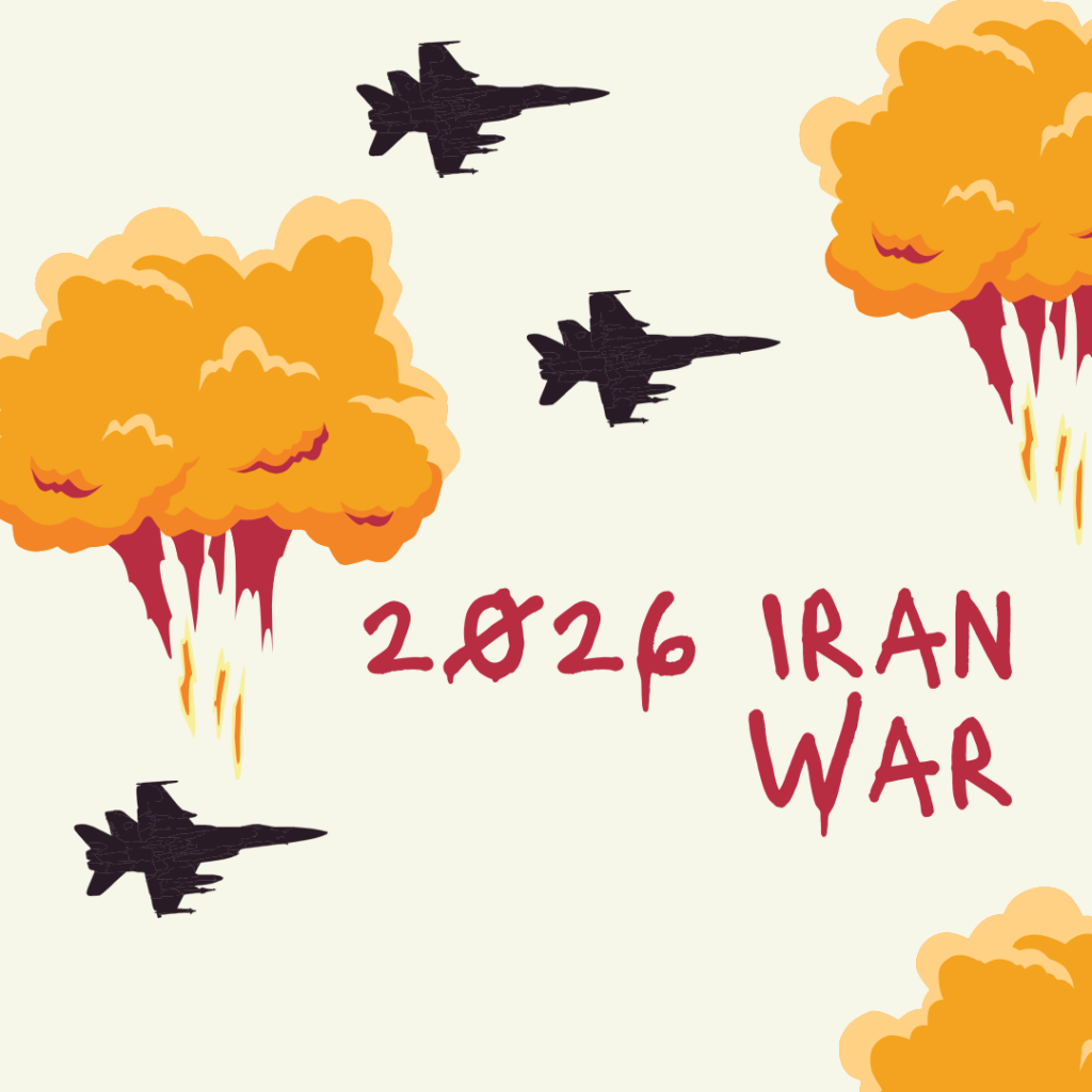red and orange modern stop the war facebook post